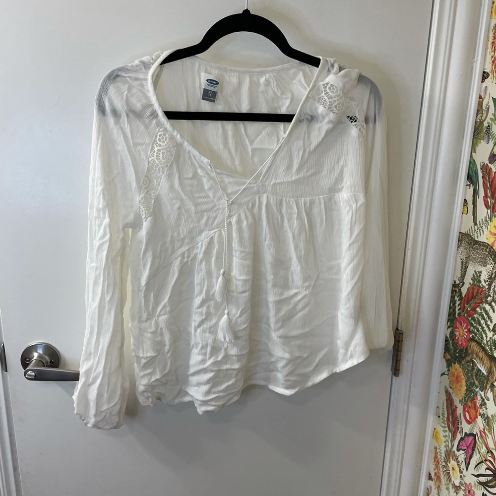 Old Navy White Linen top